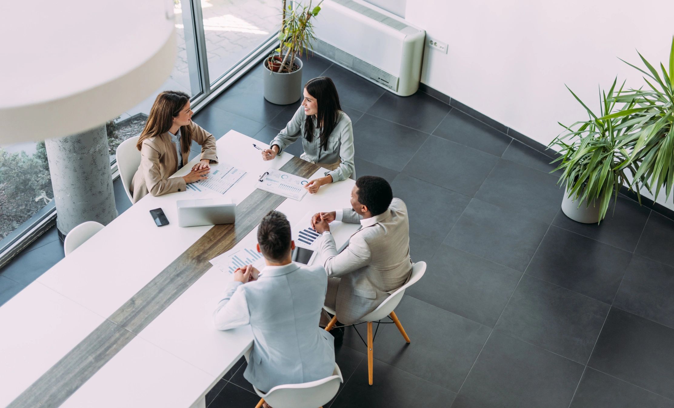 Business consultation meeting around a table